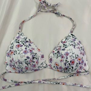 White and Lavender floral bikini top - H&M